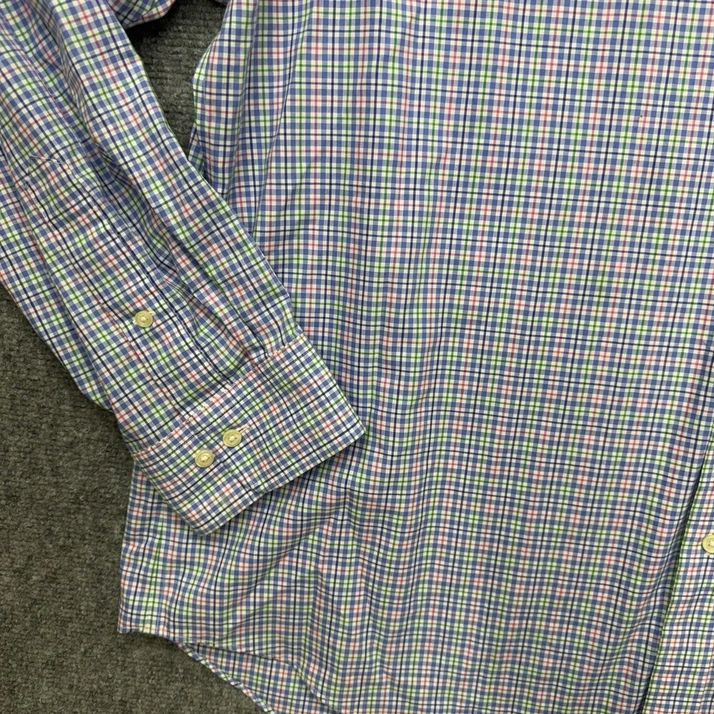 Polo Ralph Lauren Button Up Shirt Long Sleeve Men's size XXL 2XL blue pink plaid